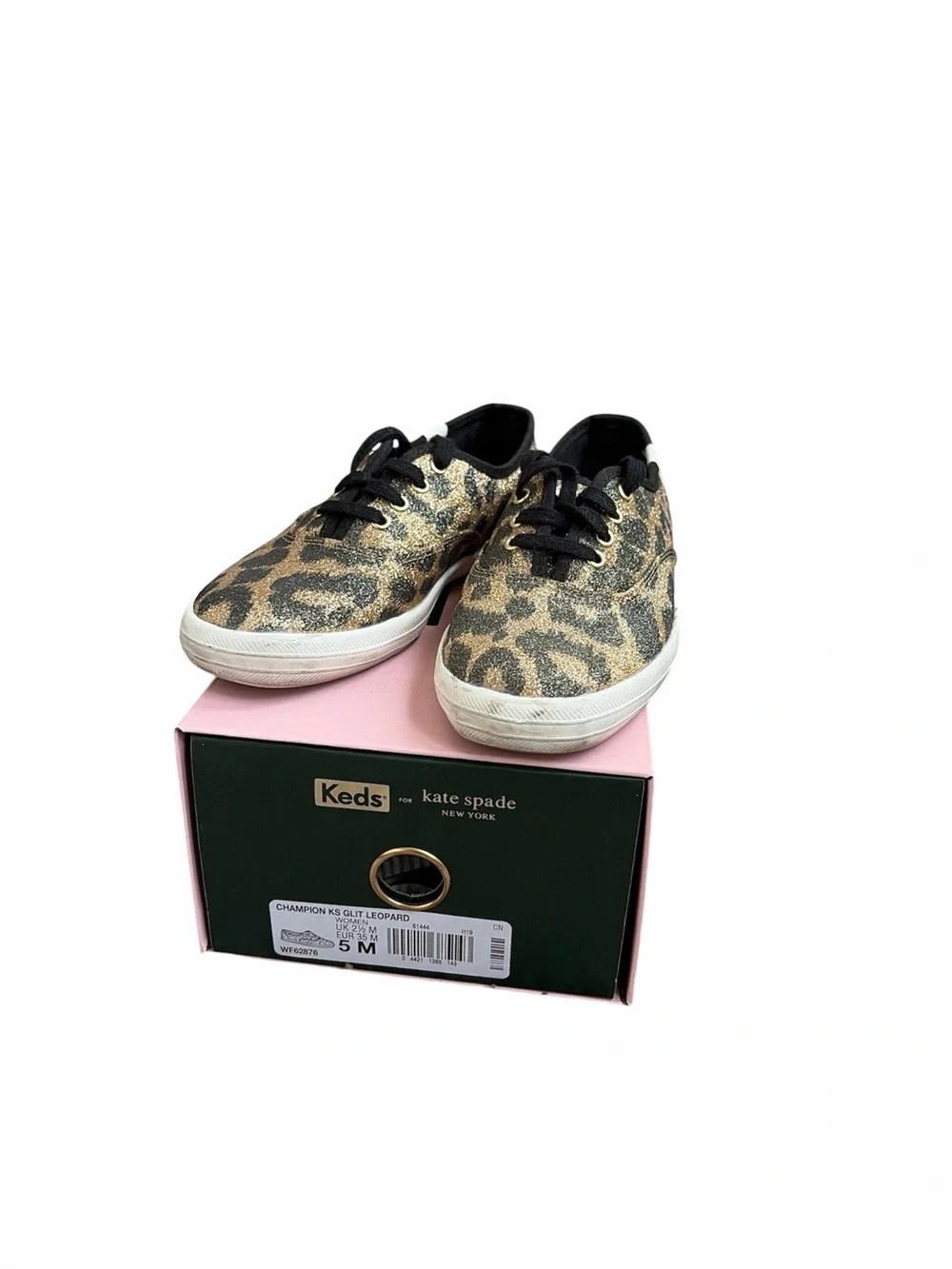 Keds x Kate Spade New York Champion Leopard Glitter Sneakers sz 5